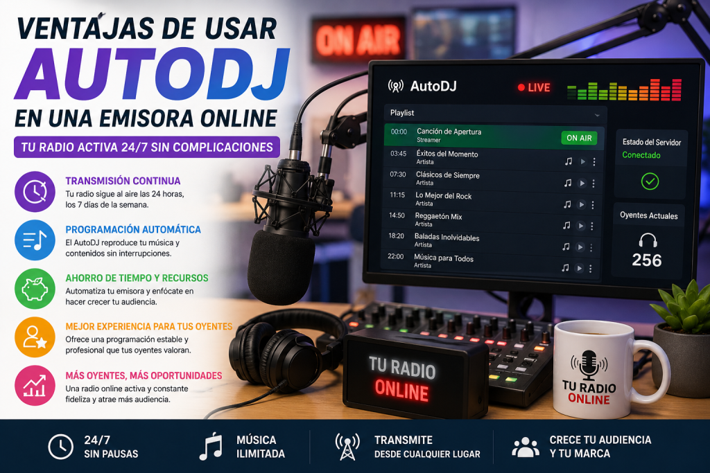 Ventajas de usar AutoDJ en una emisora online o radio por internet